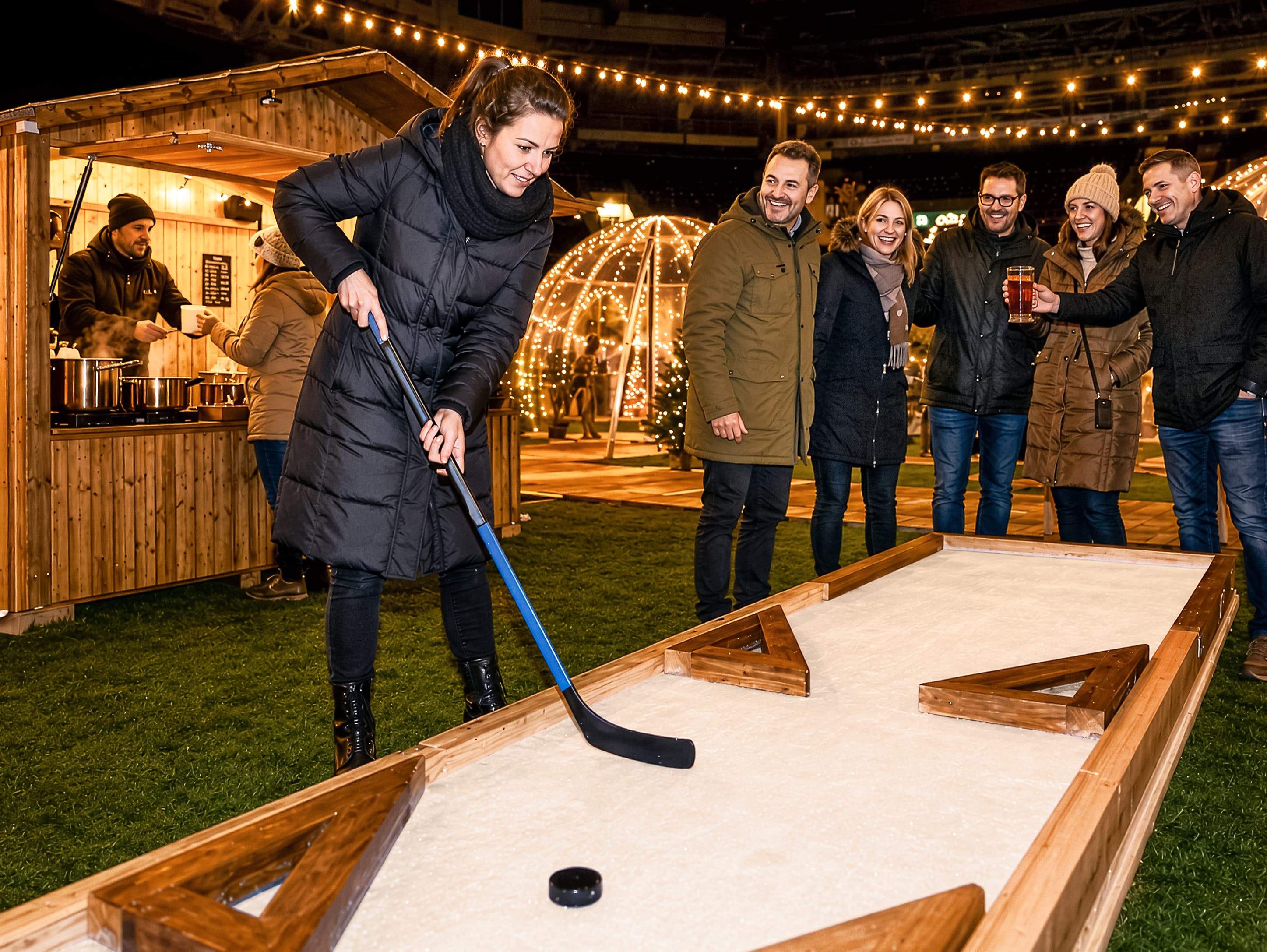Ice-Minigolf im Iglu Village
